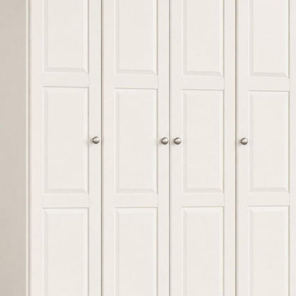 72" White Solid Wood Four Door Combo Dresser