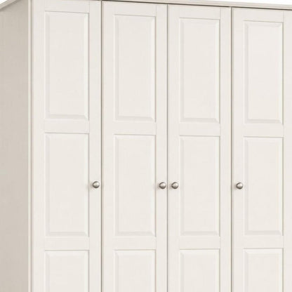 72" White Solid Wood Four Door Combo Dresser