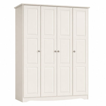 72" White Solid Wood Four Door Combo Dresser