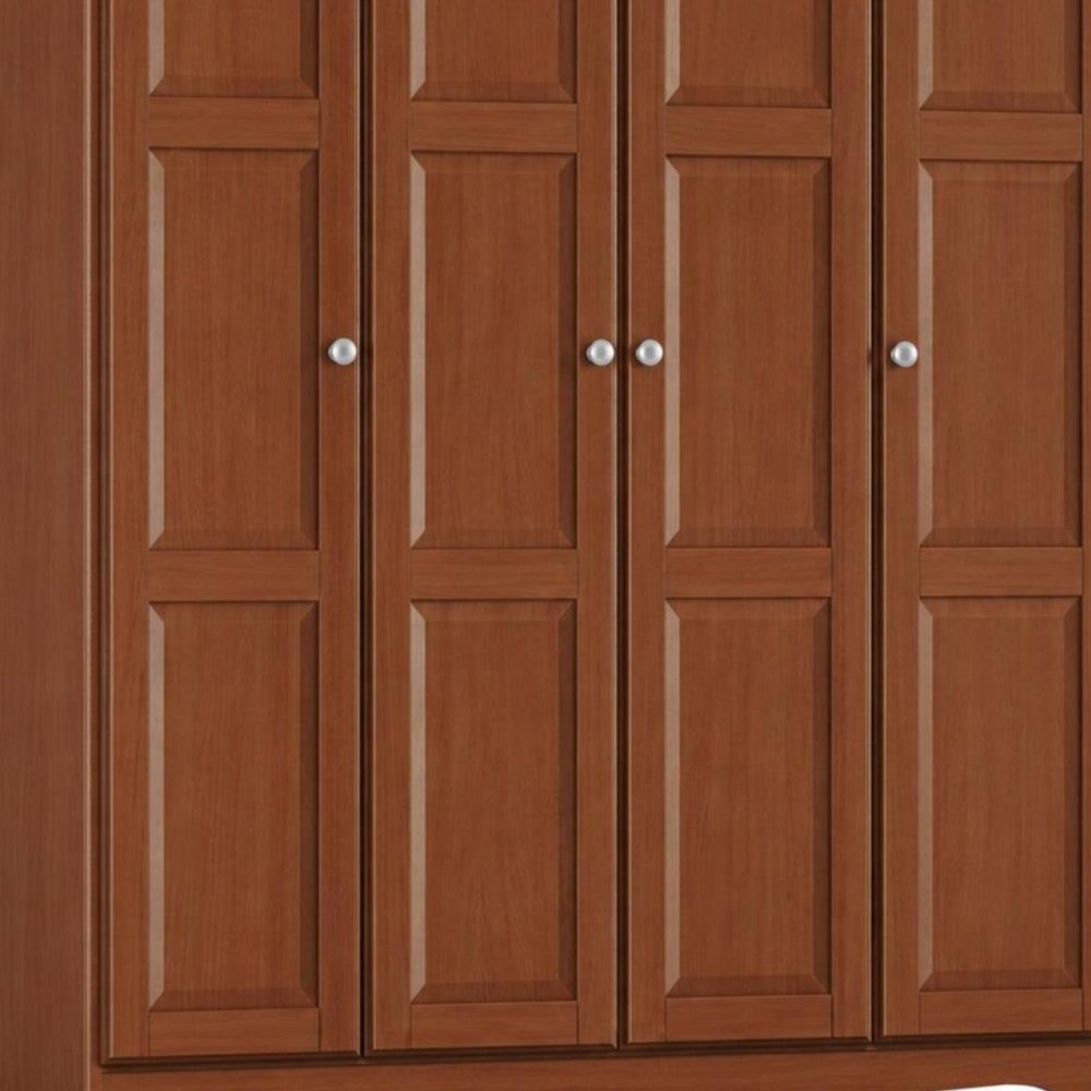 72" Coffee Solid Wood Four Door Combo Dresser