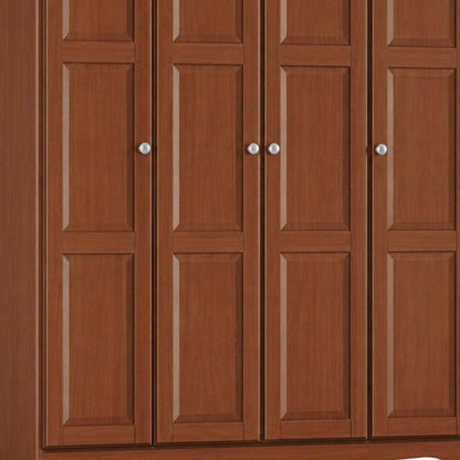 72" Coffee Solid Wood Four Door Combo Dresser