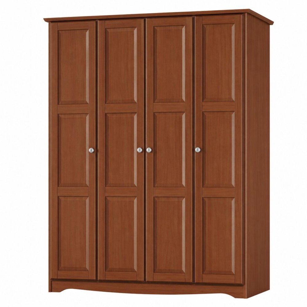 72" Coffee Solid Wood Four Door Combo Dresser