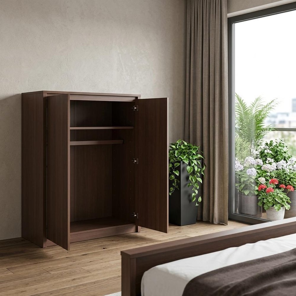 72" Coffee Solid Wood Four Door Combo Dresser