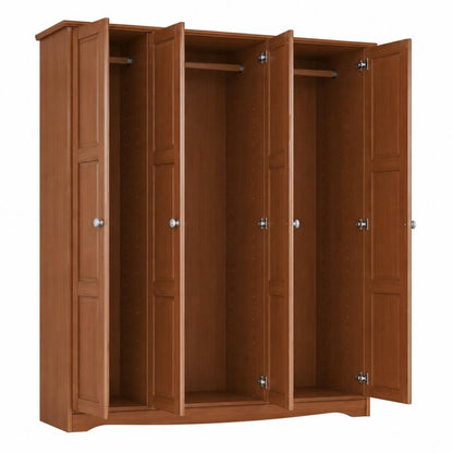 72" Coffee Solid Wood Four Door Combo Dresser
