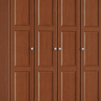 72" Coffee Solid Wood Four Door Combo Dresser