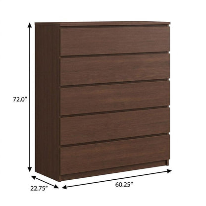 72" Coffee Solid Wood Mirrored Four Door Combo Dresser