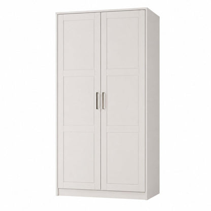 72" White Solid Wood Two Door Combo Dresser