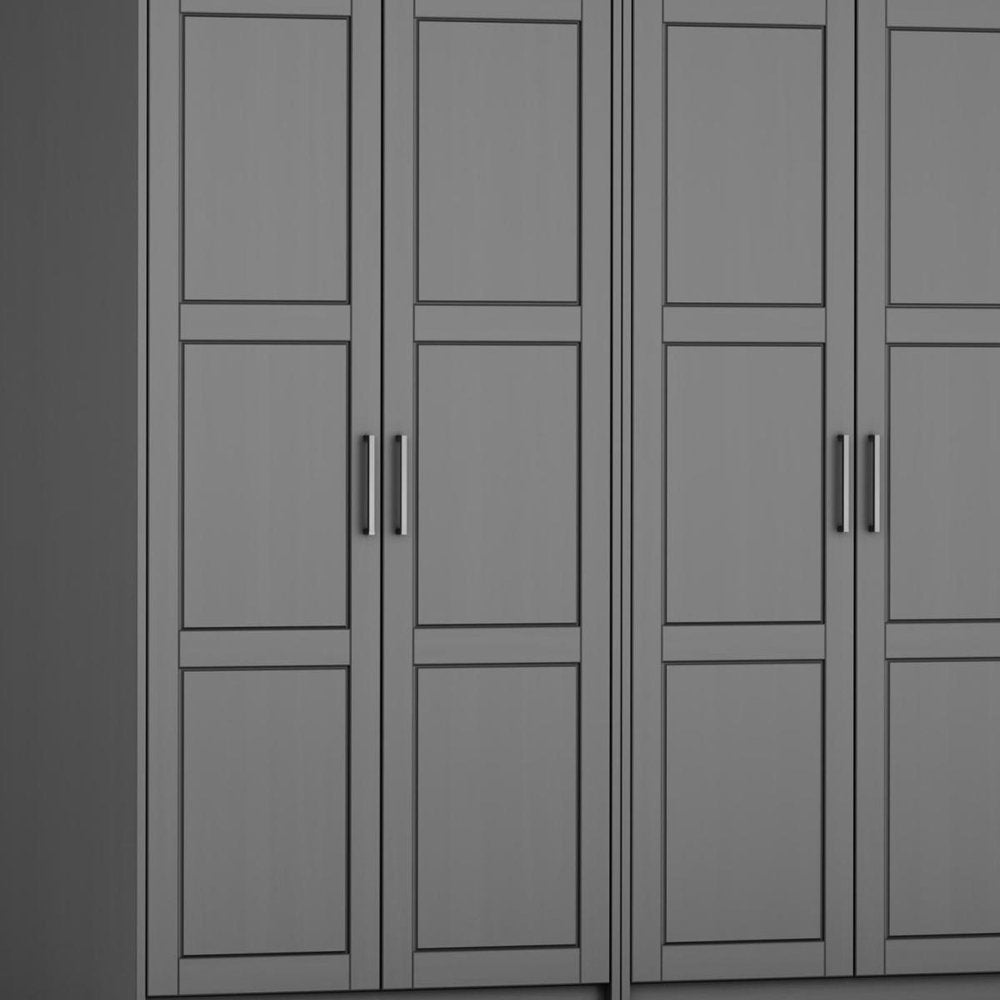 72" Gray Solid Wood Four Door Combo Dresser