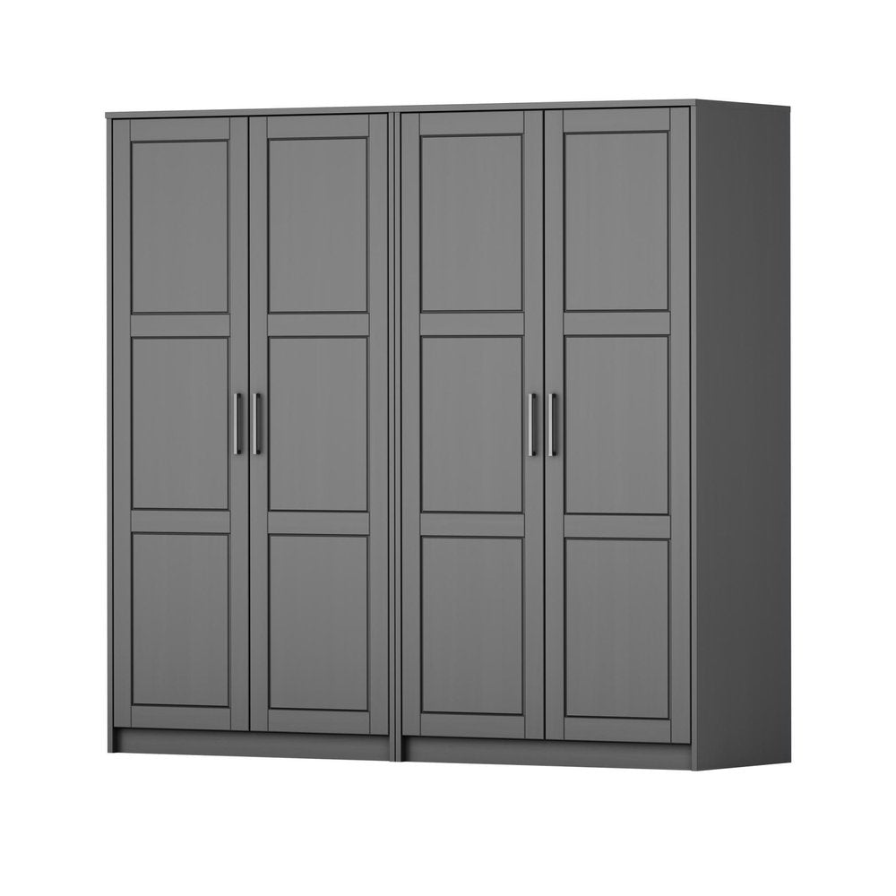 72" Gray Solid Wood Four Door Combo Dresser