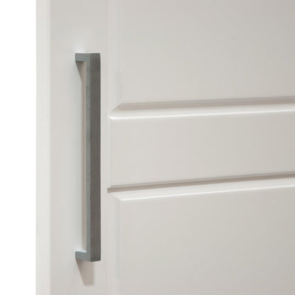 72" White Solid Wood Mirrored Six Door Combo Dresser