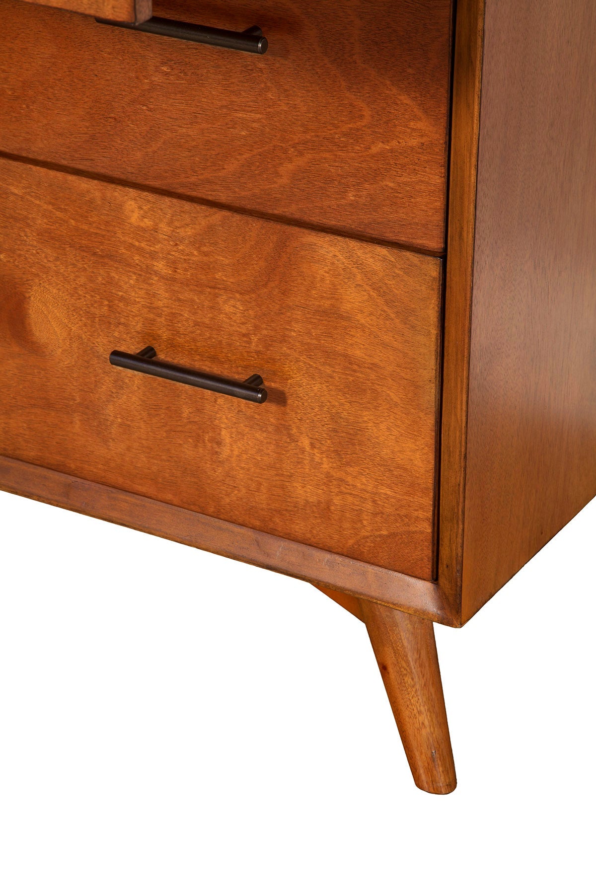 Flynn Mid Century Modern 4 Drawer Multifunction Chest w/Pull Out Tray, Chestnut