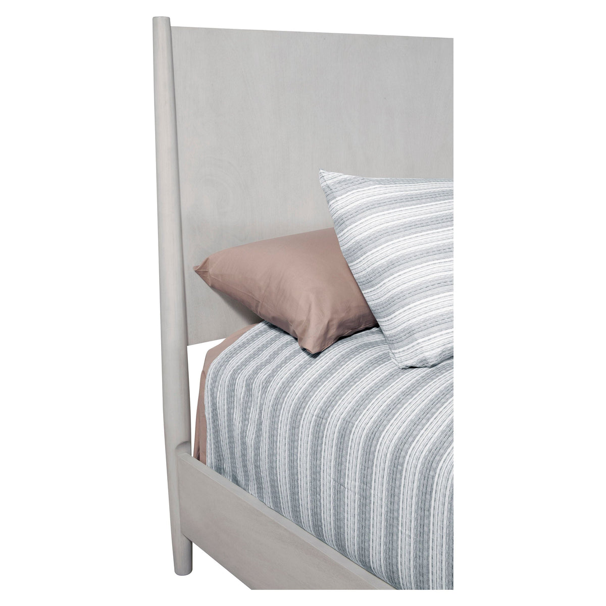 Flynn Mid Century Modern Queen Panel Bed, Gray