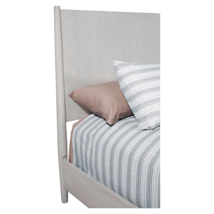 Flynn Mid Century Modern Queen Panel Bed, Gray