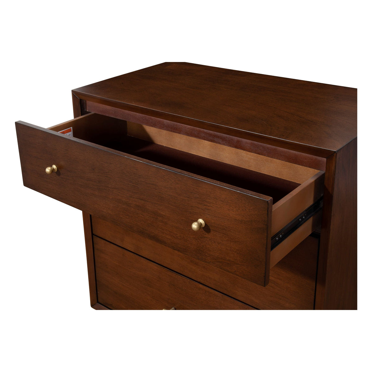 Flynn Mid Century Modern 3 Drawer Small Chest, Walnut