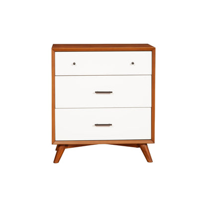Flynn 3 Drawer Two Tone Small Chest, Chestnut/White