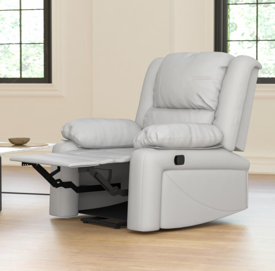 Harmony Series Cream LeatherSoft Recliner