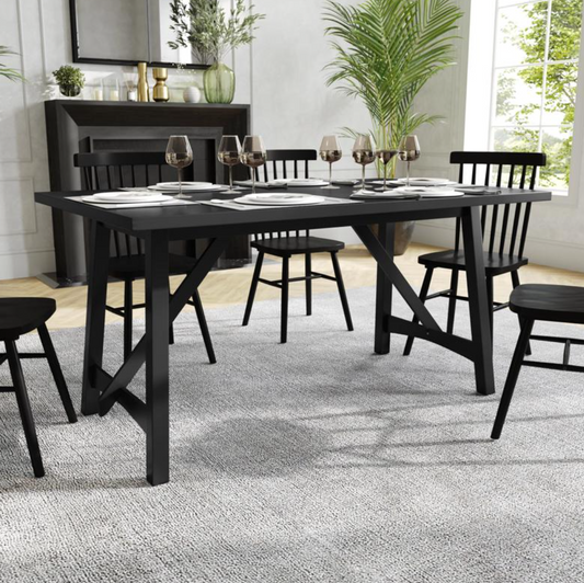 Everly 60" Solid Wood Trestle Base Dining Table