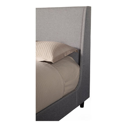 Amber California King Upholstered Bed, Grey Linen