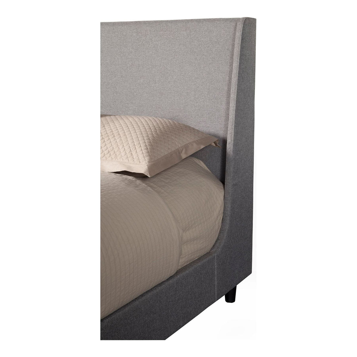 Amber Standard King Upholstered Bed, Grey Linen