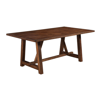 Arendal Trestle Rectangular Dining Table, Burnished Dark Oak
