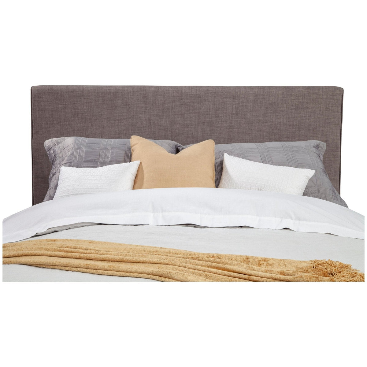 Britney Full Size Upholstered Platform Bed, Dark Grey