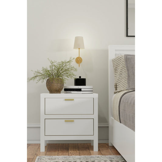 Carmel 2 Drawer Nightstand, White