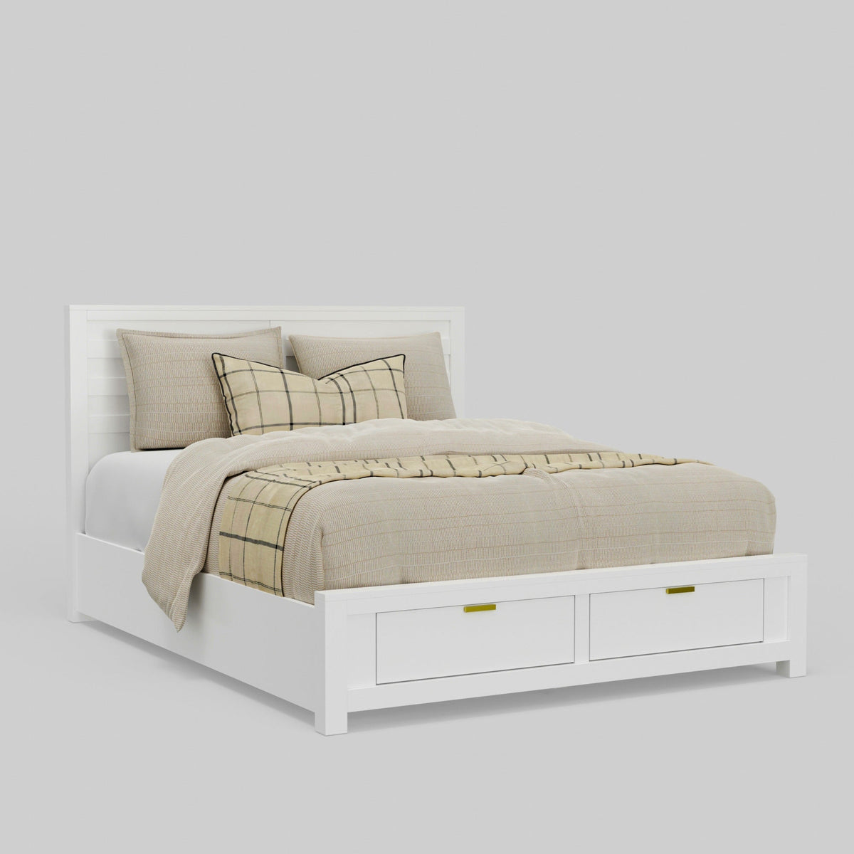 Carmel Queen Storage Bed, White
