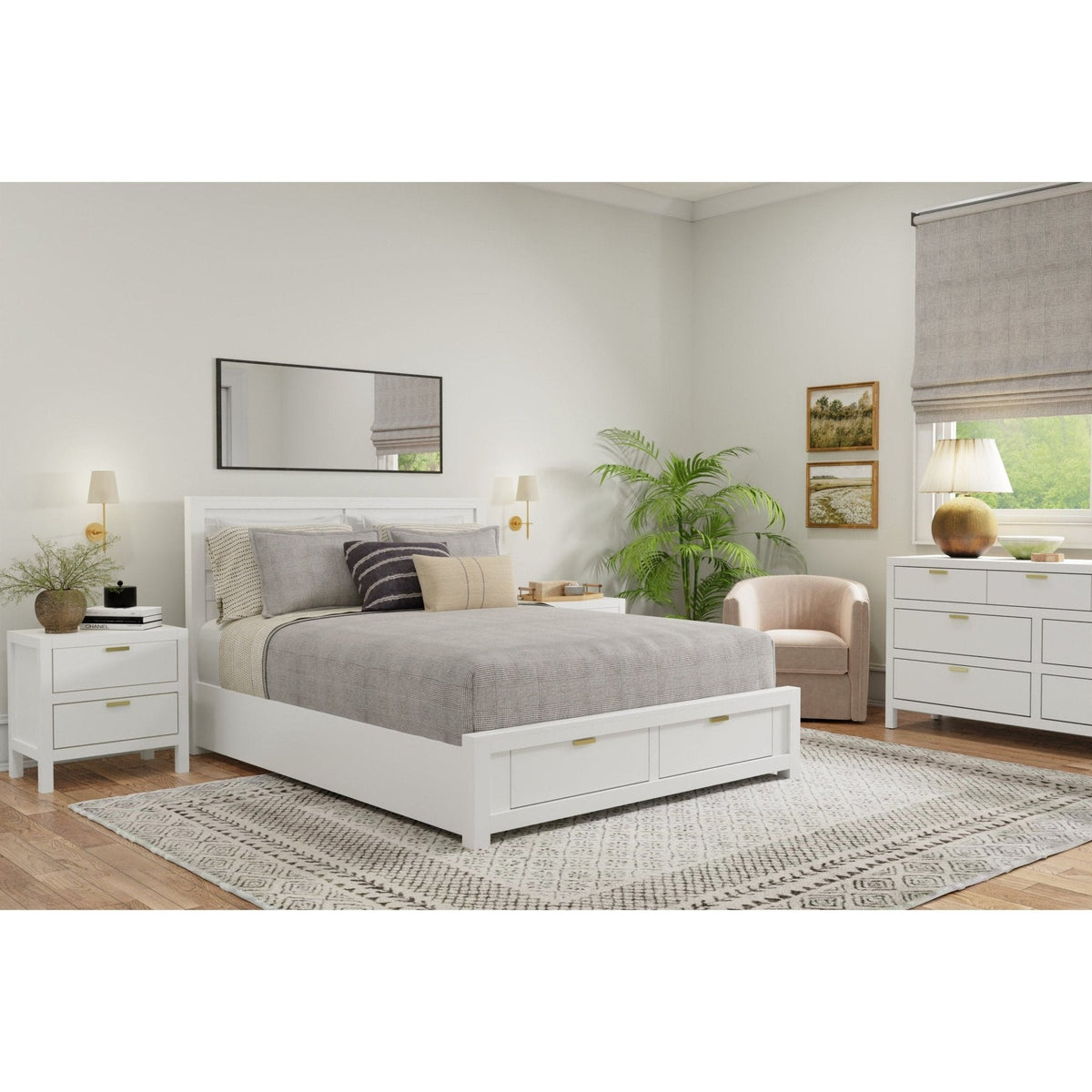 Carmel Full Size Storage Bed, White