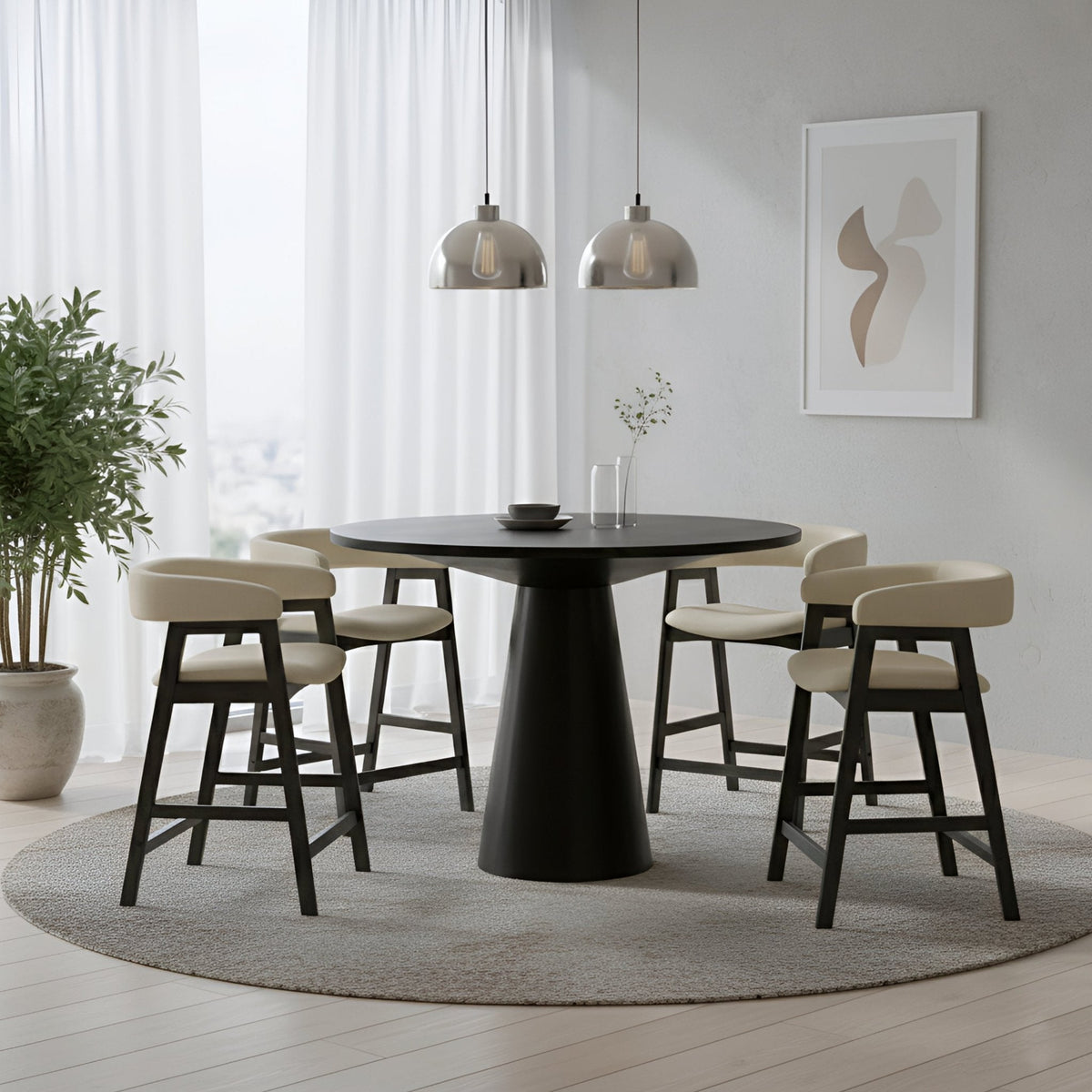 Cove Counter Height Table, Vintage Black