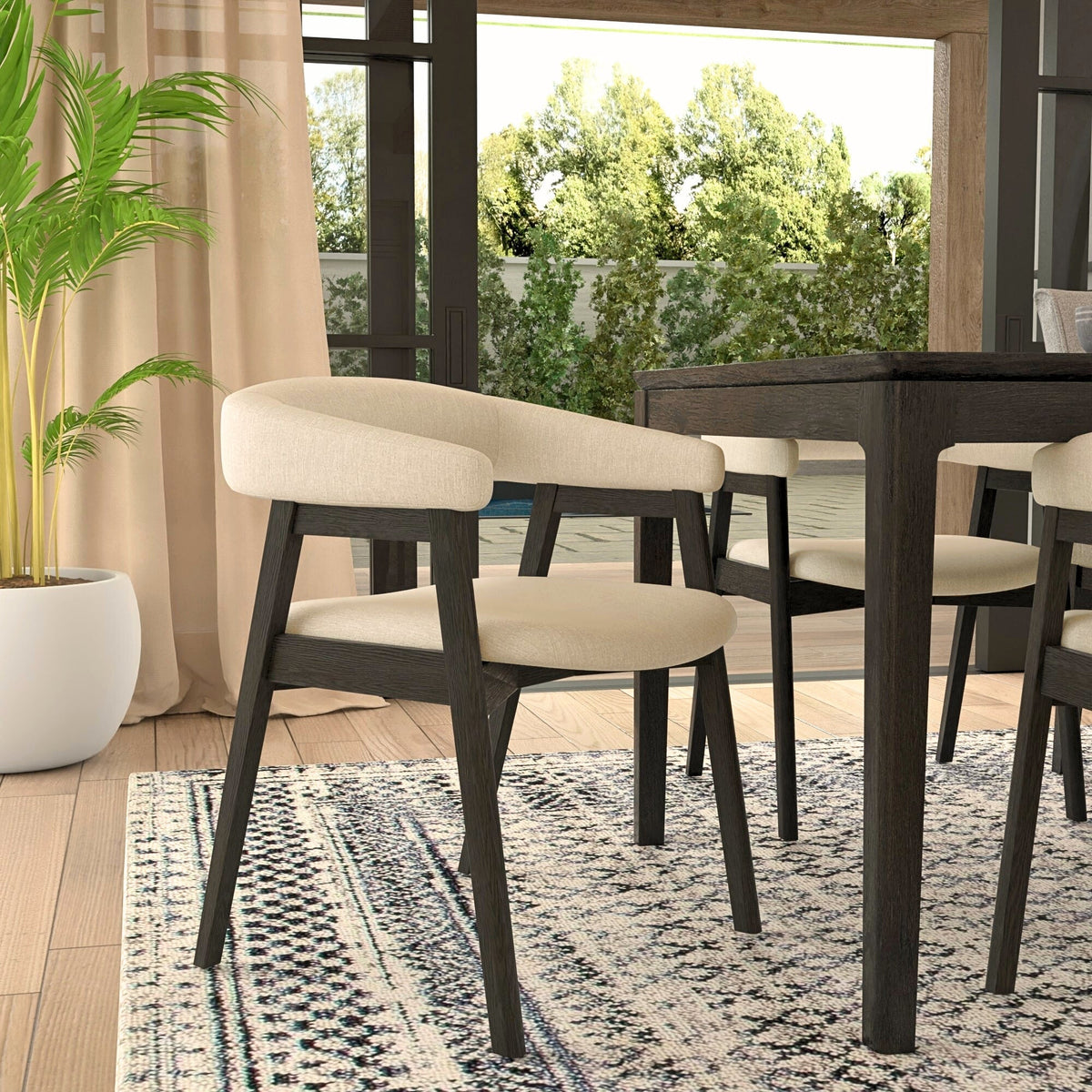 Cove Curved Back Chairs, Vintage Black (Set of 2)