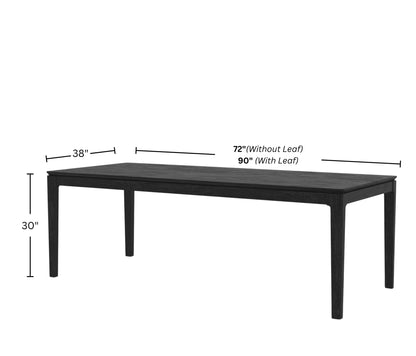 Cove Rectangular Extension Dining Table, Vintage Black