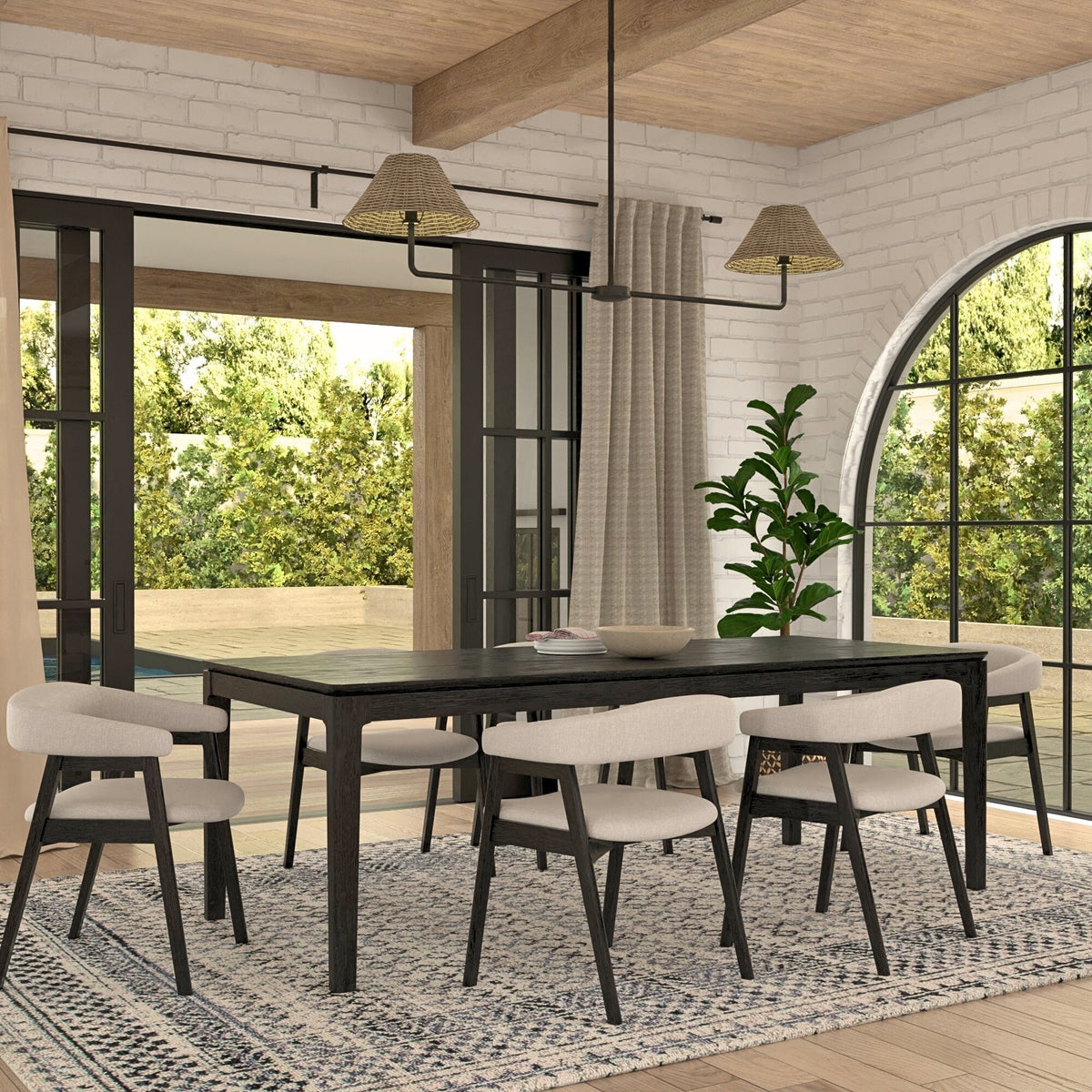 Cove Rectangular Extension Dining Table, Vintage Black
