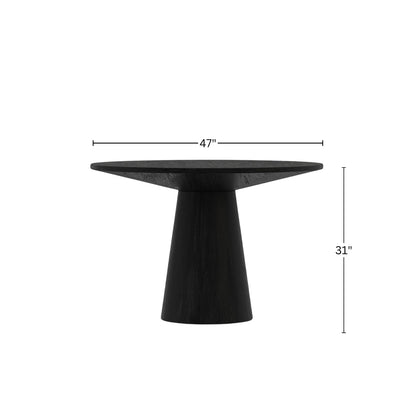 Cove Round 47" Dining Table, Vintage Black