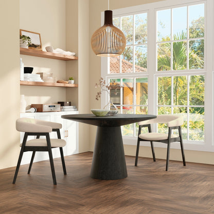 Cove Round 47" Dining Table, Vintage Black