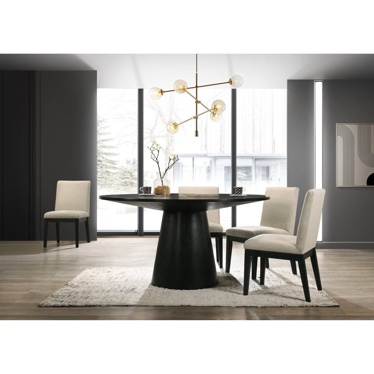 Cove Round 59" Dining Table, Vintage Black