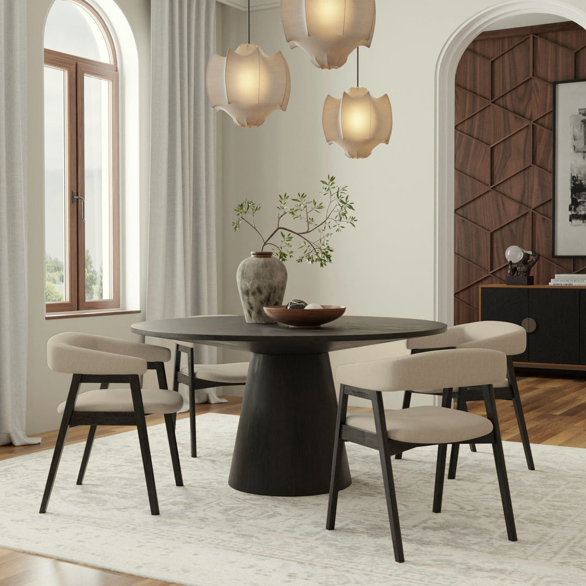 Cove Round 59" Dining Table, Vintage Black