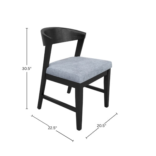 Cove Wood Back Chairs (Set of 2), Vintage Black