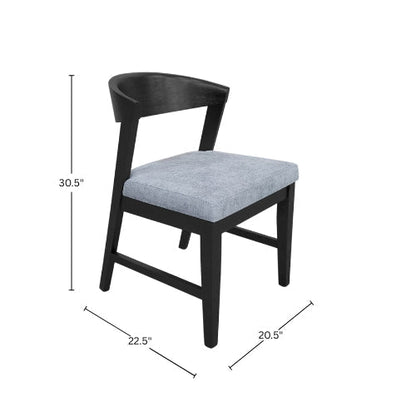 Cove Wood Back Chairs (Set of 2), Vintage Black