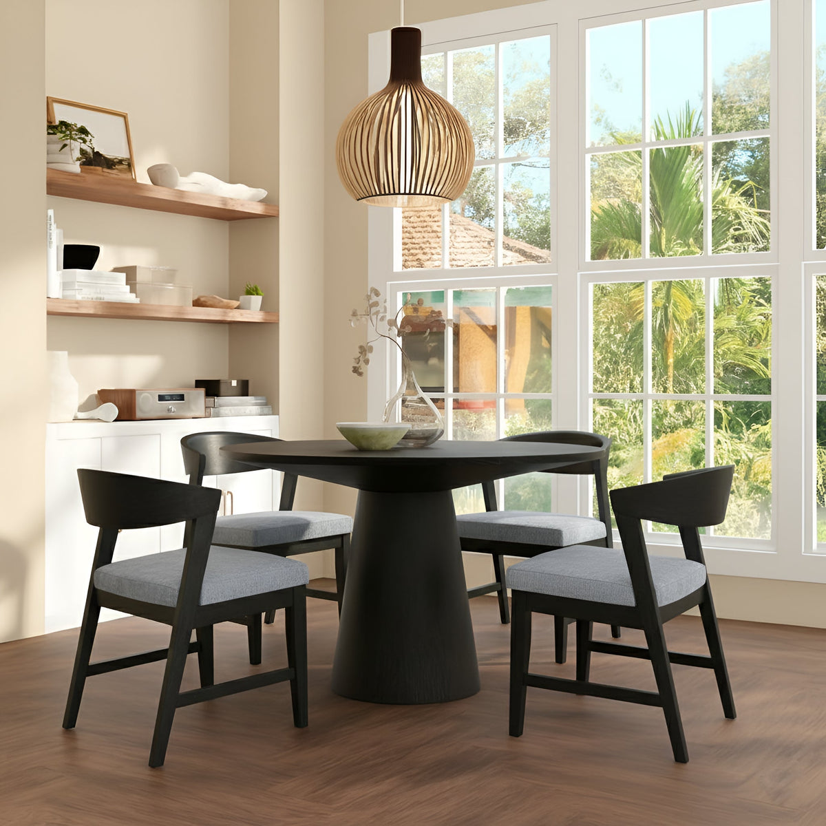Cove Wood Back Chairs (Set of 2), Vintage Black
