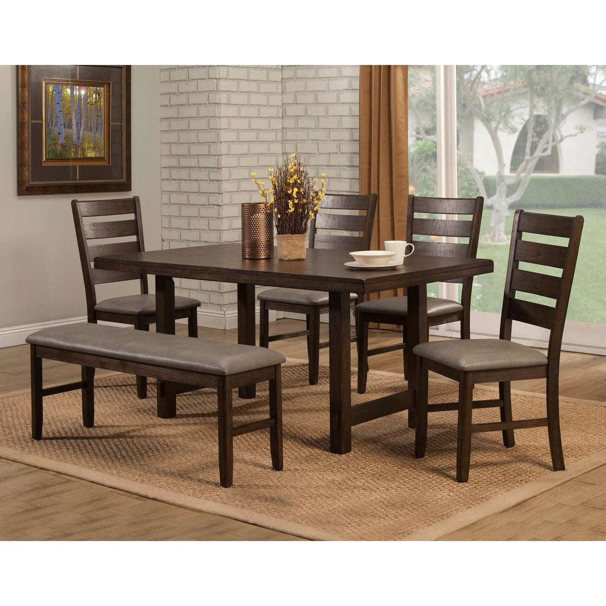 Emery Dining Bench, Walnut