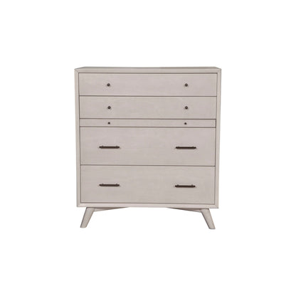 Flynn Mid Century Modern 4 Drawer Multifunction Chest w/Pull Out Tray, Gray
