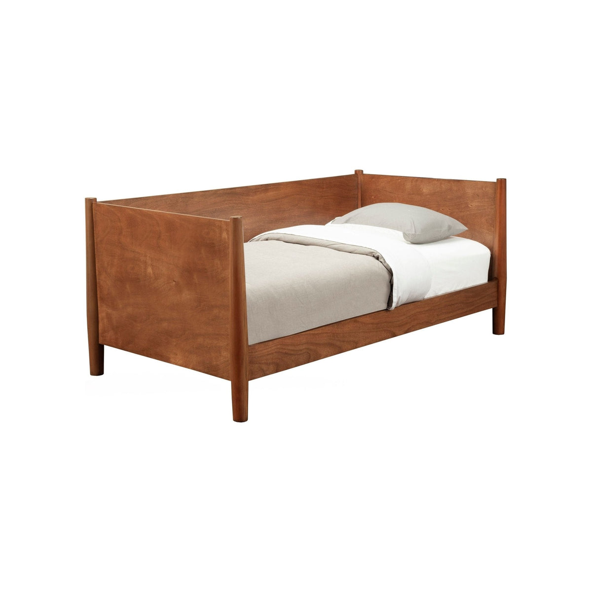 Flynn Mid Century Modern Twin Size Day Bed, Chestnut