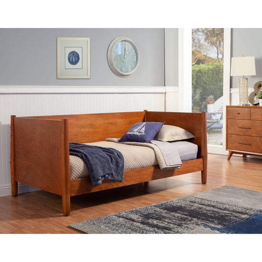 Flynn Mid Century Modern Twin Size Day Bed, Chestnut