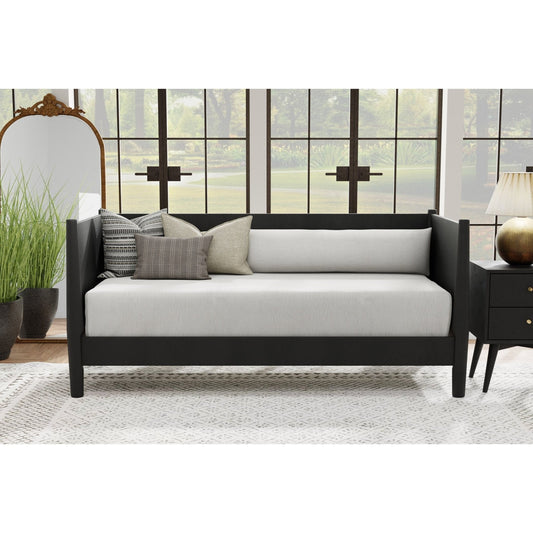 Flynn Mid Century Modern Twin Size Day Bed, Black