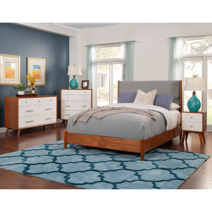 Flynn 7 Drawer Two Tone Dresser, Chestnut/White