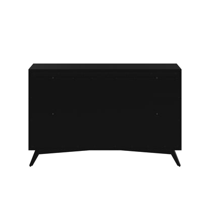 Flynn Mid Century Modern 7 Drawer Dresser, Black