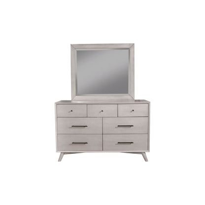 Flynn Mid Century Modern 7 Drawer Dresser, Gray