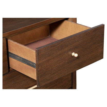 Flynn Mid Century Modern 7 Drawer Dresser, Walnut