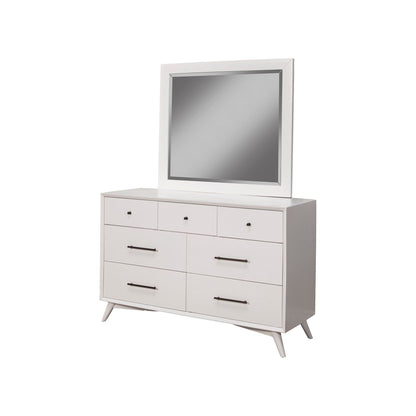 Flynn Mid Century Modern 7 Drawer Dresser, White