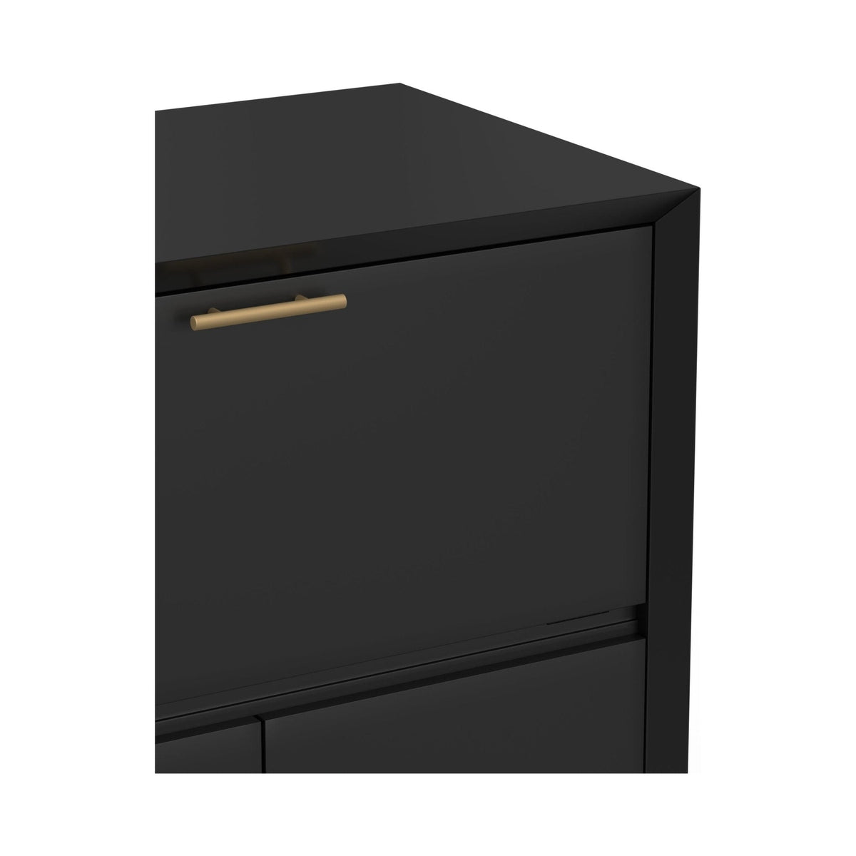 Flynn Large Bar Cabinet w/Drop Down Tray, Black